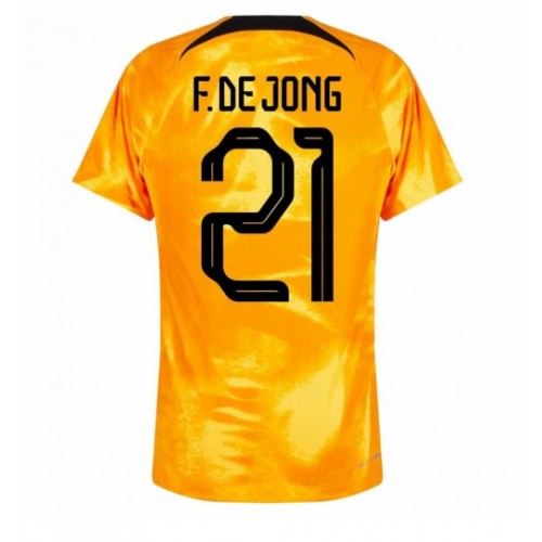 Holandsko Frenkie de Jong #21 Domácí Dres MS 2022 Krátký Rukáv